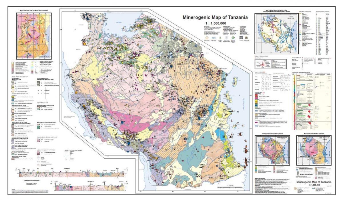 geologija in mineralnih zemljevid tanzanija