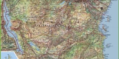 Zemljevid za podrobni tanzanija