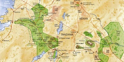 Zemljevid severne tanzanije