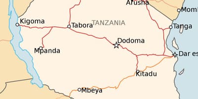 Zemljevid tanzanija železniški