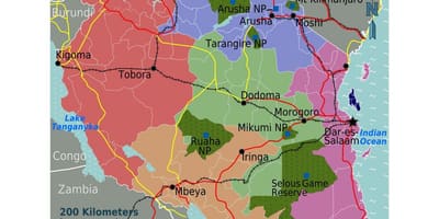 Zemljevid tanzanija jezik