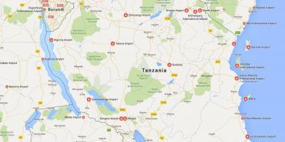 Zemljevid letališča tanzanija 