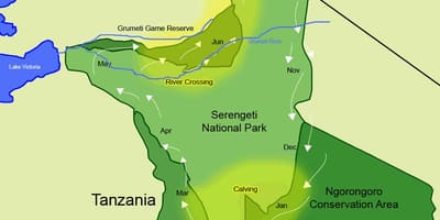 Zemljevid tanzanija migracije 