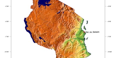 Zemljevid tanzanija nadmorske višine