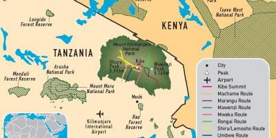 Zemljevid tanzanija kilimandžaro